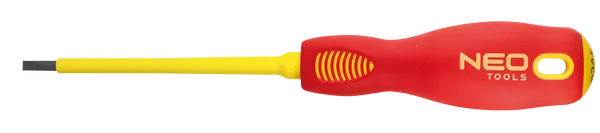 Отвертка Neo Tools, плоская, диэлектрическая, SL3x100мм, сталь SVCM