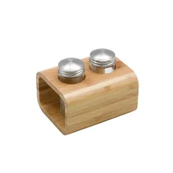 Набор для соли и перца ARDESTO Midori, 3 предмета, 80мл, 13.5х11х11см, бамбук, нержавеющая сталь, стекло, пластик фото