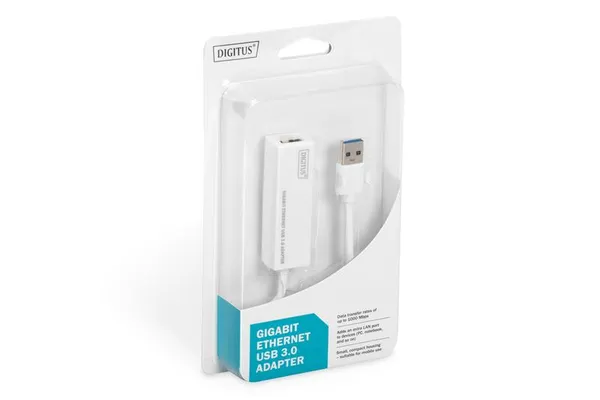 Адаптер DIGITUS USB 3.0 to Gigabit Ethernet, білий