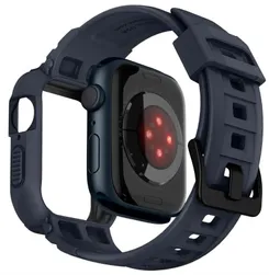 Чехол и ремешок 2в1 Spigen для Apple Watch 45-44mm, Rugged Armor Pro, Charcoal Gray фото