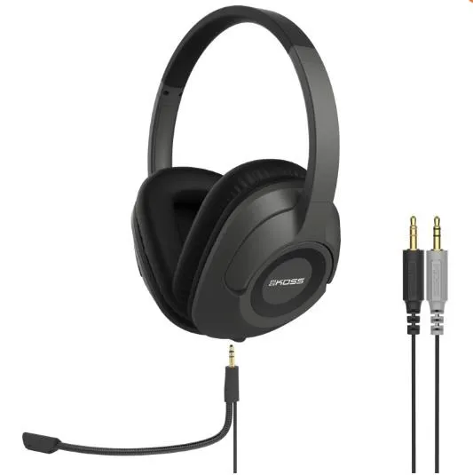 Гарнітура комп'ютерна стерео Over-Ear Koss SB42, 2x 3.5мм, Uni Mic, 2.4м, сірий