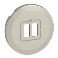 Лицевая панель розетки зарядного устройства Legrand Celiane, 2xUSB, 1500 мА, титан фото