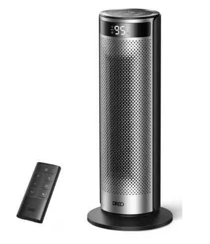 Тепловентилятор Dreo, 25м2, 2000Вт, электр. упр-ние, керамич. нарев.элемент , пульт ДУ, 4 скорост., серебристый