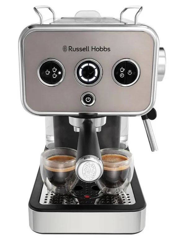 Кавоварка Russell Hobbs ріжкова Distinctions Titanium 1.1л, мелена + чалди, сріблястий