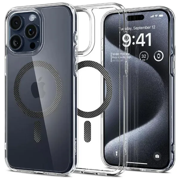 Чохол Spigen для iPhone 15 Pro, Ultra Hybrid MagFit, Carbon Fiber