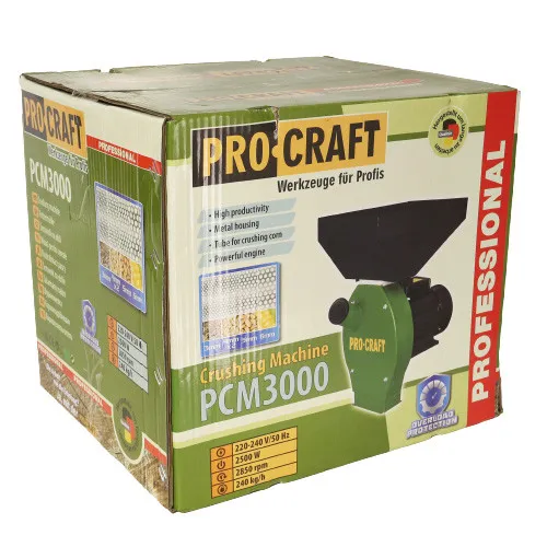 Кормоизмельчитель зернодробилка 2.5 кВт, 240 кг/ч Procraft PCM-3000 крупорушка, измельчитель зерна с доставкой