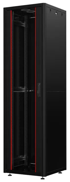 Шафа MIRSAN 19", 22U, GTN SERVER, скляні двері, 600x600 мм, максимально 1000 кг, чорна фото
