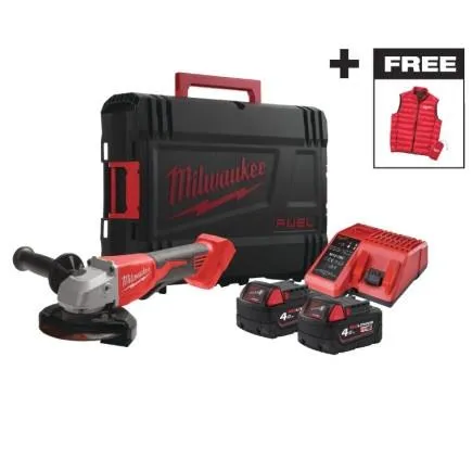 Шлифмашина угловая аккумуляторная Milwaukee M18 BLSAG125XPD-402X 125мм 18В 2x4А·час ЗП М12-18С 11000об·мин 2.4кг кейс