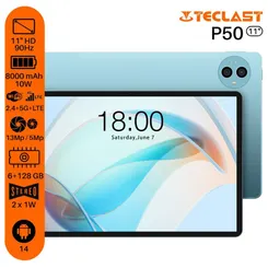 Планшет Teclast P50 11" 6ГБ, 128ГБ, LTE, 8000мА•год, Android, голубой фото