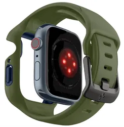 Чохол та ремінець 2в1 Spigen для Apple Watch 45mm, Liquid Air Pro, Moss Green фото