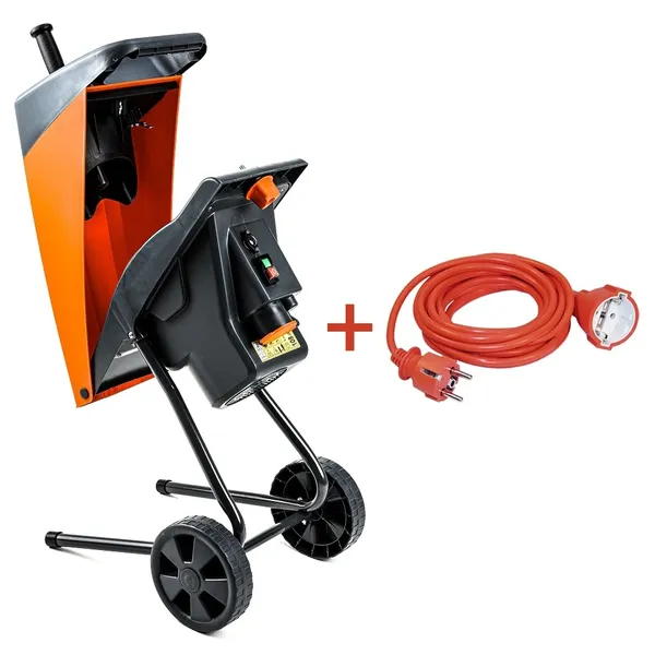 Подрібнювач садовий DS2500/40 KIT, 220В, 2500Вт, гілки до 40мм, ножі + подовжувач 10м 3*1,5 помаранч. купити в Україні