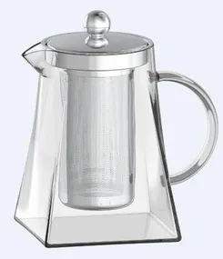 Заварник ARDESTO Gemini Roma 950мл, боросилікатне скло, нержавіюча сталь, прозорий фото