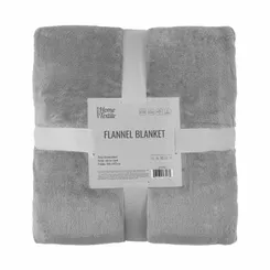 Плед ARDESTO Flannel 160х200см, 100% полиэстер, серый светлый фото
