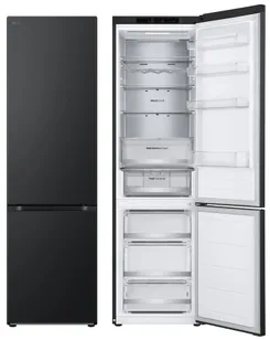 Холодильник LG с нижн. мороз., 203x60х68, холод.отд.-277л, мороз.отд.-107л, 2дв., А++, NF, инв., диспл внутр., Fresh Сonverter, Metal Fresh, черный фото