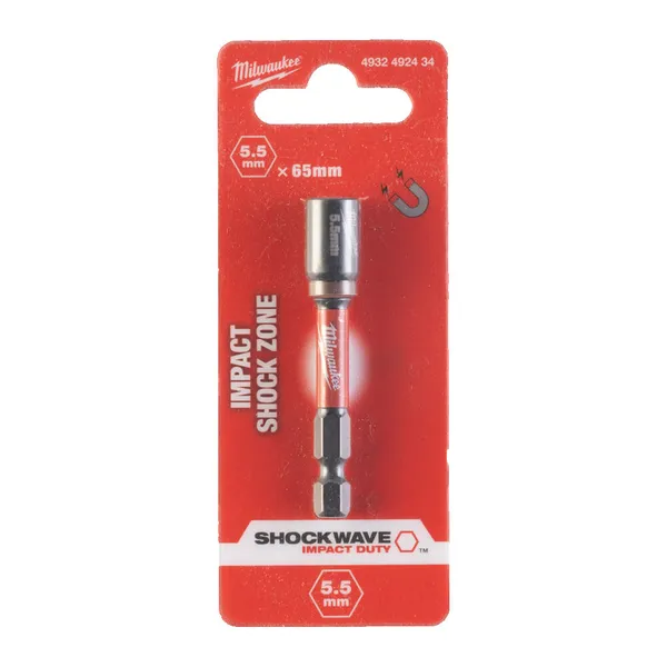 Торцева головка 1/4 дюйма, шестигранна, 5.5 мм Shockwave, ударостійка Milwaukee 4932492434