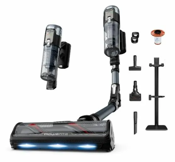 Пилосос Rowenta безпровідний X-Force Flex 16.60 Animal, 315Вт, вологе прибирання, конт пил -0.65л, автон. робота до 120хв, HEF system 99,9%, чорно-сірий