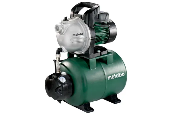 Насосная станция Metabo HWW 3300/25 G,, 900 Вт, 3.3 куба/час, высота подачи 45м, всасывание до 8 м, ресивер 24л, 16.2 кг