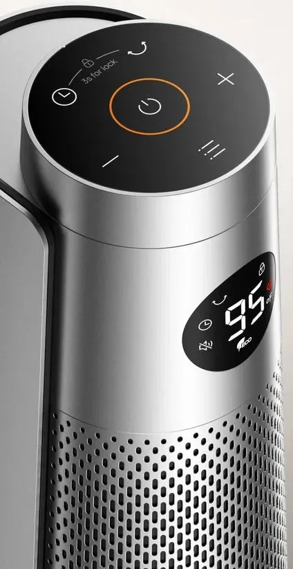 Купити Тепловентилятор Dreo, 25м2, 2000Вт, електр. упр-ння, керамич.нагрів.елемент, пульт ДУ, 8 швидк. , срібний