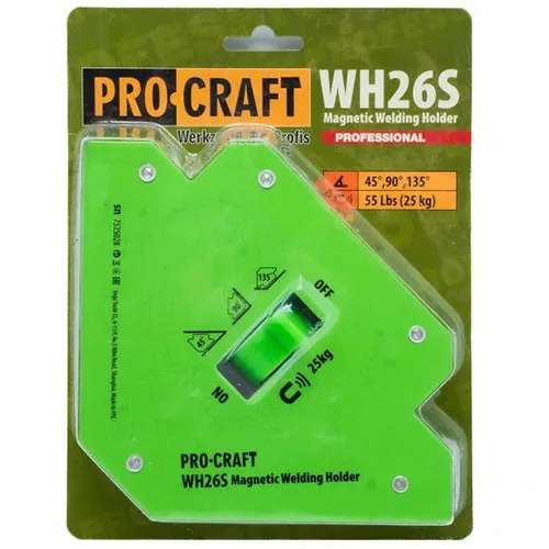 Магнитный держатель для сварки (25 кг) с переключателем Procraft WH26S (магнитный угольник)