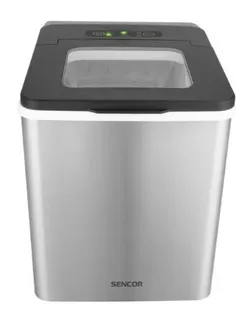 Льдогенератор бытовой Sencor SIM3400SS, 150 Вт, 12 кг/день, обьем 1.8л, пригот. за 7 мин, 2 размера льда, серый фото