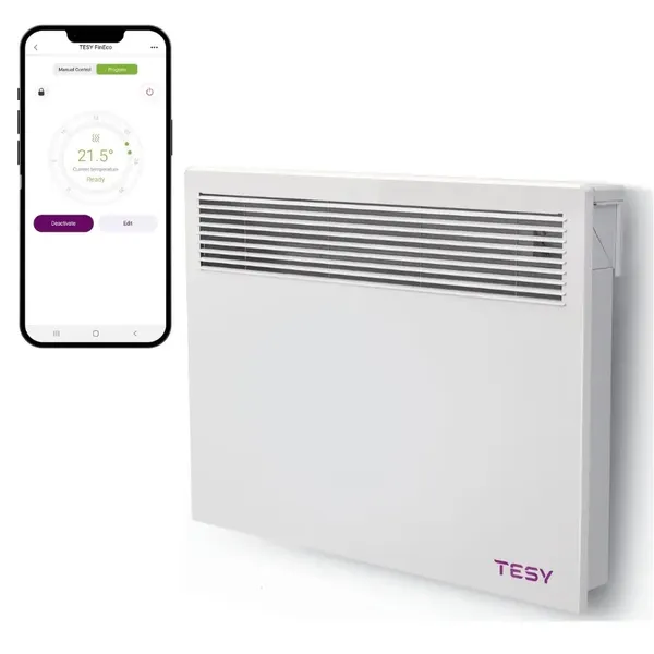Конвектор электрический TESY CN 051 150 EI CLOUD W 1500 Вт, 18 м2, IP24, электр. упр-ние, программатор 24/7, Wi-Fi, без ножек купить онлайн