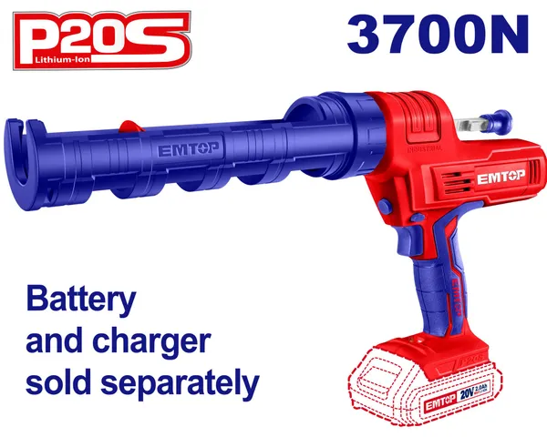 Пистолет для герметика аккумуляторный EMTOP ELCG2001 (без АКБ и ЗУ)