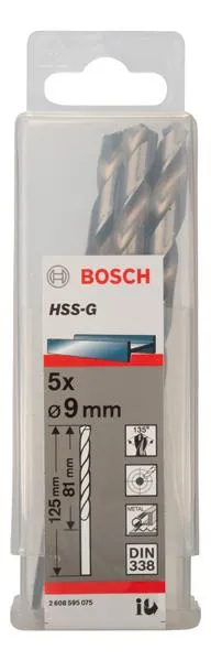 Свердло по металу Bosch HSS-G 9 мм., 5 шт.