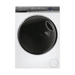 Стиральная машина Haier фронтальная, 12кг, 1400, A+++, 60см, дисплей, пар, инвертор, люк черный, прямой привод, белый фото