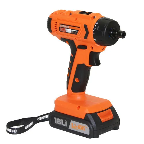 Купить Шуруповерт аккумуляторный 18 В, 2 А/ч съемный патрон Rebiner RAD-18LiSL DFR со скидкой