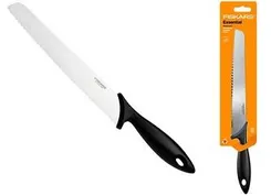 Кухонний ніж для хліба Fiskars Essential, 23.4см, нержавіюча сталь, пластик, чорний фото