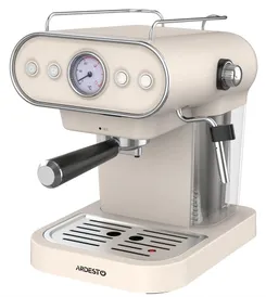 Кофеварка Ardesto рожковая Vintage Dream 1.2л, молотый, ручной капучинатор, подогрев чашек, бежевый фото