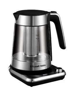 Электрочайник Russell Hobbs Attentiv Kettle, 1.7л, Strix, стекло, база с отсеком для шнура, серый фото