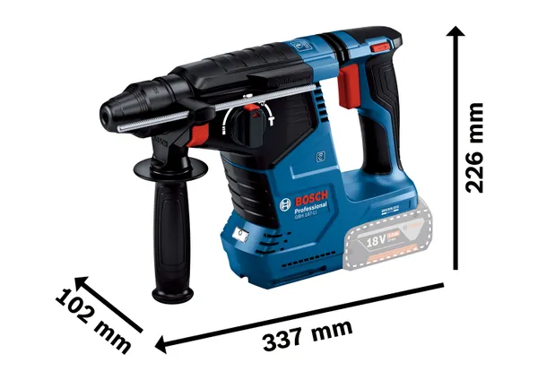 Перфоратор акумуляторний Bosch Professional GBH 187-LI SDS-Plus 18В 2.4Дж 2.9кг без АКБ та ЗП відгуки
