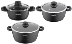 Набор посуды ARDESTO Gemini Anzio, 6 предметов, алюминий, черный фото