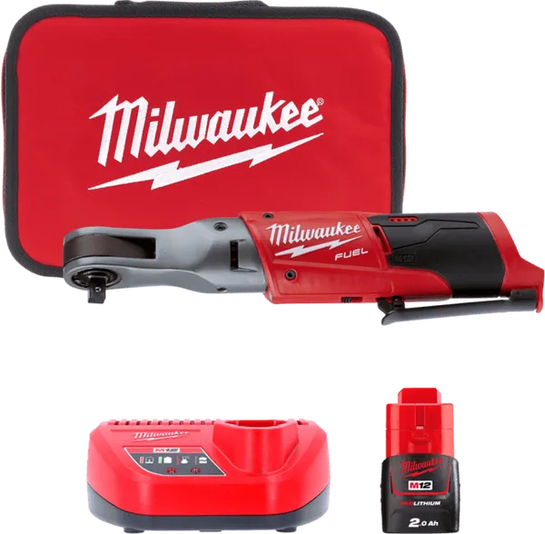 Гайкокрут кутовий акумуляторний 3/8 дюйма MILWAUKEE, M12 FIR38-201B, 75Нм (+ заряд.пристрій, 1 акум., в сумці)