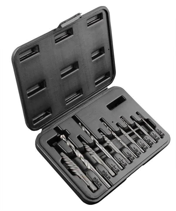 Экстракторы для сломанных винтов Neo Tools, набор 10шт, для винтов 2-7.5мм, CrMo, кейс