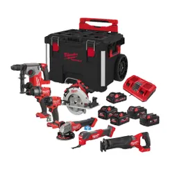 Набір інструментів акумуляторних MILWAUKEE, M18 FPP8C-553P (кейс PACKOUT на колесах 4932464078, 3 акумулятори M18 B5 5 Аг, заряд фото