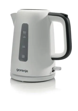 Электрочайник Gorenje 1.7л, Strix контроль, пластик, белый