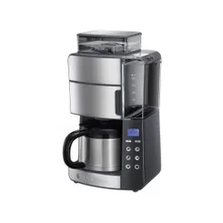 Кофеварка Russell Hobbs капельная Grind and Brew 1л, молотый, LED-дисплей, черно-металл фото