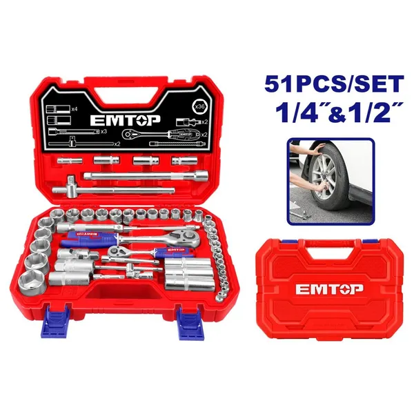 Набор инструментов EMTOP ESKT42511, 51 шт