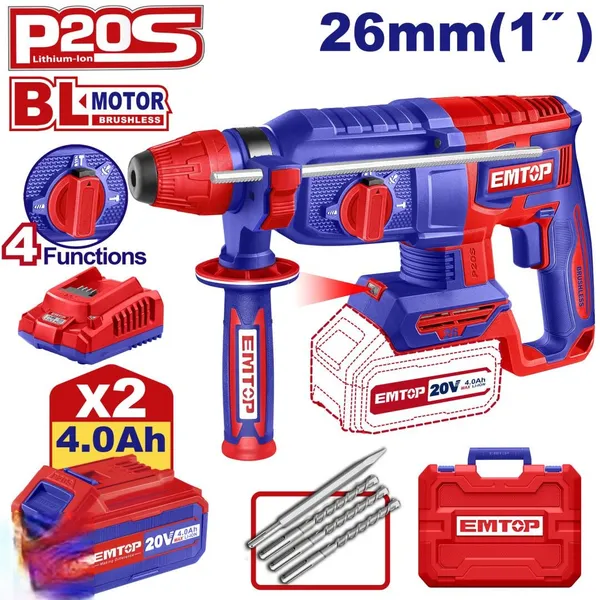 Перфоратор аккумуляторный EMTOP ELRH202682