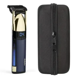 Тример Babyliss Super-X Metal Series Navy&Gold Edition, для усов и бороды, акум., насадок-1, сумка для хранения, сталь, синий фото