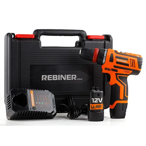 Шуруповерт аккумуляторный 12 В, 2 А/ч, съемный патрон Rebiner RAD-12LiSL DFR купить онлайн