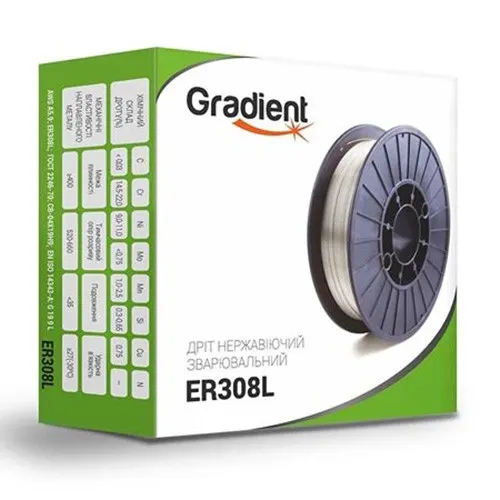 Проволока сварочная для нержавейки (0.8 мм, 1 кг) Gradient ER308L для полуавтомата