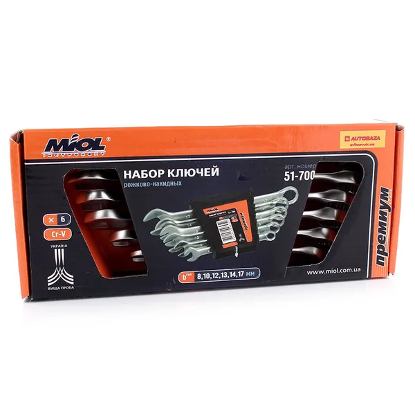 Купить Набор ключей рожково-накидных 6 ед. MIOL 51-700