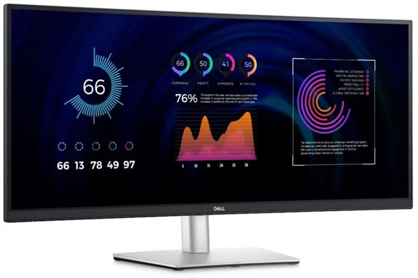 Монітор DELL 34" P3424WE HDMI, DP, USB-C, RJ-45, IPS, 3440x1440, 21:9, sRGB 99%, CURVED, HAS