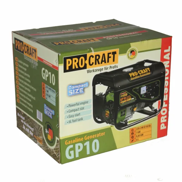 Генератор бензиновый переносной 1 кВт Procraft GP10 заказать