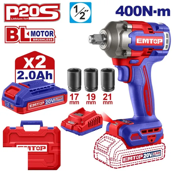 Гайковерт акумуляторний EMTOP ECIWL2040