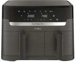 Мультипіч Moulinex Dual Easy Fry, 2700Вт, чаша-5.2+3.1л, сенсорне керув., 2 чаши, гриль, пластик, чорний фото