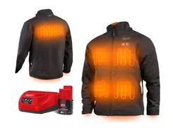 Куртка з підігрівом розмір "XXL" M12 MILWAUKEE HJBL5-0 чорна (+зар.пр., 1 акум.Х 2Аг) фото